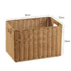 Cesta de almacenamiento de armario nórdico, caja de almacenamiento tejida, cesta organizadora simple para sala de estar, tejido de imitación de ratán
