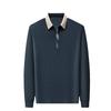 Roupas Masculinas 2026 Primavera Nova Camisa Polo de Manga Longa Camiseta Masculina Waffle Casual para Meia-Idade Gola Lapela Camisa Básica Masculina