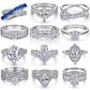 Anillo Oval de Zircón Plata Esterlina para Mujer Nicho de Alta Gama Europeo y Americano Transfronterizo Anillo de Plata 925 Anillo de Zircón