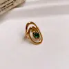 Anillo Abierto de Acero Inoxidable con Flor Calada de Circonita Lujo Accesible Anillo de Dedo Índice de Gama Alta Joyería de Diseño de Moda de Nicho para Mujeres