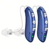 1 Audífonos recargables por USB de venta caliente transfronterizos para personas mayores sordas amplificador de sonido detrás de la oreja versión en inglés de consonantes
