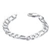 Europa y Estados Unidos joyería transfronteriza cadena lateral plana corporal tres un pulsera plata 925 6MM tres a una mano joyería comercio electrónico de comercio exterior