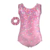 Conjunto de Traje de Gimnasia para Niños Transfronterizo Estampado en Caliente Alta Elasticidad Secado Rápido Ropa de Baile Aeróbico Personalización Ropa de Práctica para Niñas