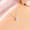 Collar Transfronterizo de Perla y Circonita de Astas de Ciervo para Mujer, Cristal de Fresa, Estilo Dulce y Lujoso, Cadena para Clavícula Versátil y de Alta Gama