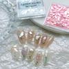 Nuevo juego de lentejuelas para uñas con forma de concha natural, con fragmentos irregulares, color Aurora Magic, ultrafino, de concha de agua dulce
