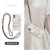 Estilo Chino Loto Adecuado para Apple 17 Pro Max Correa Cruzada 16 Pro Lanyard 15 Transparente Suave Funda 14 Verano Mujeres Teléfono