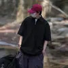 Bonito traje de exterior estilo japonês camisa de trabalho verde camiseta de manga curta para trabalho camiseta polo de verão masculina moderna estudante manga curta