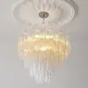 Lustre vintage francês de vidro Murano para sala de estar e quarto, lustre de alta qualidade estilo creme para quarto de villa duplex