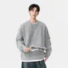 Ropa para Hombre Pengyun Nueva Sudadera de Cuello Redondo para Primavera y Otoño para Hombre, Estilo Americano Holgado, Textura Micro de Moda, Top para Hombre Estilo Old Money