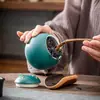 Gato de la Suerte Cerámico Tetera Creativa Grande y Pequeña Olla para Almacenar Té Negro Gres Sellada Olla a Prueba de Humedad Estilo Chino Tetera Pequeña