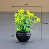 Planta Verde Simulada Flor de Eucalipto en Maceta Decoración para Sala de Estar del Hogar Plástico Pequeño Bonsái Hoja de Dinero Flores Artificiales Plantas Adornos