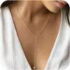 Collar de Cuentas de Tendencia Europea y Americana Transfronterizo Nuevo LaYered Cadena Colgante Cadena Joyería Simple Elegante Fiesta Fiesta Mujeres