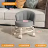 Taburete Pequeño con Ruedas, Respaldo y Giratorio para el Hogar, Taburete Bajo con Respaldo, Silla Pequeña, Taburete para Cambiarse los Zapatos, Taburete para Bebés y Niños Pequeños