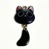 Colar de Gato Fofo com Olhos Grandes, Cor Roxo Névoa Feminino, Colar Doce e Descolado para Garotas com Filtro Embutido, Design de Cauda Móvel