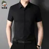 Camisa de hombre de manga corta 2022 verano nueva camisa para hombre de mediana edad casual sin costuras rayas una generación al por mayor