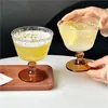 Taza de Café Americano Helado Estilo Ins Taza de Vidrio Taza de Helado de Gama Alta Taza de Whisky Taza de Postre Taza de Agua
