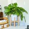 Suporte de Vasos de Flores de Madeira Maciça Suporte Cruzado para Flores Suporte de Armazenamento de Chão Suporte de Madeira para Varanda Sala de Estar Suporte para Flores Pothos Suporte para Plantas em Vasos