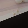 Aretes de Perlas Naturales de Agua Dulce para Mujer, Pequeños Elegantes, Perforación de Oreja Popular, Aretes de Aguja de Plata, Diseño Nicho, Aretes Nuevos