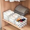 Cesta de almacenamiento de escritorio de tela de algodón y lino con logo personalizado y asa, caja de almacenamiento de maquillaje impresa, caja pequeña, comercio electrónico transfronterizo