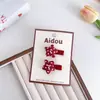 Presilha de Cabelo de Tecido Vermelho para Crianças, Laço de Cabelo Xadrez Estrela Doce, Tiara, Presilha para Franja, Grampo de Cabelo, Acessório de Cabelo para Meninas