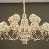 Lámpara de araña para sala de estar, lámpara de cristal galvanizado de hierro forjado, estilo europeo moderno simple de alta gama, adecuada para hotel, restaurante, vestíbulo y iluminación principal de dormitorio