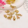 Colgante de Animal Jirafa Pingüino de Acero Inoxidable Transfronterizo Europeo y Americano Chapado en Oro de 18K Accesorios de Joyería Colgante DIY Collar