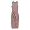 Vestido de Tirantes Falso de Dos Piezas para Mujer Verano 2024 Ajustado Elegante Vestido Largo Sin Mangas Cintura Falda Línea A