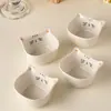 Plato pequeño creativo con forma de gato, plato para salsa, vinagre, condimento para hot pot, plato de cerámica, plato de porcelana de dibujos animados