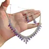 Pendientes Europeos y Americanos con Borlas de Gota de Agua Incrustadas de Diamantes, Lujo Accesible, Cadena para Clavícula de Gama Alta, Elegante y Exquisita, Conjunto de Joyería de Moda y Versátil
