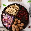 Nuevo plato de frutas secas de estilo chino, caja de dulces, bandeja de almacenamiento dividida de madera para el hogar, sala de estar, melón, aperitivos, plato de frutas