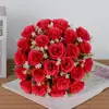 Flores de Rosa Artificiales Más Vendidas Transfronterizas de Amazon, 24 Flores de Seda para Decoración de Pasillo de Boda, Flores de Seda de Plástico del Fabricante Original