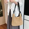 Bolsa de Palha Grande Capacidade Transfronteiriça para Mulheres, Novo Estilo Primavera/Verão 2026, Bolsa Tote Versátil de Ombro e Transversal para o Dia a Dia