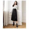 Falda midi para mujer 2024 otoño nuevo diseño nicho abertura larga cintura alta adelgazante petite falda lápiz de una pieza