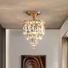 Candelabro Pequeño de Cristal Estilo Americano, Luz para Pasillo, Luz para Corredor, Luz para Entrada, Luz para Vestidor, Lámpara de Techo de Cristal Estilo Europeo, Luz Decorativa, Lujo Ligero