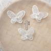 Parche de flor de tela de mariposa con cuentas dobles de color MAMASA decoración de bordado de flor de agujero para manualidades