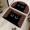 Tapete de Chão de Lama Diatomácea Gato Preto Desenho Animado Porta de Banheiro Resistente ao Desgaste Secagem Rápida Tapete para os Pés Tapete Doméstico Antiderrapante para Banheiro Tapete Absorvente
