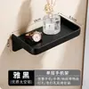 Gris Metalizado Baño Hotel Impermeable Doble Portarrollos Espacio Aluminio Portarrollos de Papel Higiénico Caja para Papel de Mano en Baño Sin Taladro