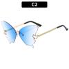 Gafas de sol elegantes con diseño de mariposa degradado personalizado para mujer, gafas de sol decorativas para fiestas en la playa europeas y americanas transfronterizas.