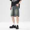 Pantalones Cortos de Mezclilla con Herramientas para Hombre Verano Delgados Sueltos Modernos Marca Casual Americana Pantalones de Cinco Puntos 2024 Nuevo Estilo pantalones bombachos