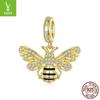 Prata Ziyun Original Hot Gold Plated Bee DIY Pingente Acessórios Mori Niche s925 Pulseira de Prata Esterlina com Contas