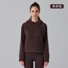 Moletom com Gola Aconchegante, Espesso, para Fitness, Manga Longa, Forrado com Fleece, Jaqueta Esportiva com Capuz e Zíper Feminina Solta