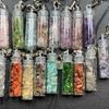 Turmalina cristal natural diópsido aguamarina colgante de bolsa colgante para teléfono móvil colgante botella de los deseos regalo colgante de joyería