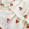Traje de chaleco para niña recién nacida, elegante vestido de verano de dos piezas con falda tipo pastel y tirantes de cerezas.