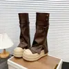 Botas de caña alta con suela gruesa de 7 cm para mujer, nuevas botas versátiles de caña alta Otoño 2026, botas largas de jinete hasta la rodilla