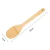 Espátula Antiaderente de Bambu, Colher de Sopa Resistente a Altas Temperaturas, Espátula para Fritar, Escumadeira, Colher de Cozinha, Colher de Sopa e Espátula de Bambu com Cabo Longo, Sem Pintura e Sem Cera