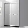 Tela Divisória de Box de Banheiro com Separação Seca e Úmida Porta Dupla Deslizante Perfil de Aço Inoxidável 304 Banheiro