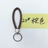 Cordón de cuero simple cuerda redonda PU llavero soporte para llaves de coche accesorio colgante para bolso anillo redondo colgante de regalo