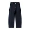 Ropa para Hombre Muqiu Elástico en cuatro direcciones, forro interior de rayas de alta gama, jeans de pierna curva, casual para hombre, corte holgado, pantalón largo deconstruido
