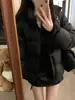 Chaquetaacolchada de algodón estilo americano, simple, con cuello alto, para mujer, para el otoño y el invierno, cálida, versátil, holgada, retro