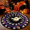 Alfombra decorativa redonda temática de Halloween para uso doméstico, adecuada para salas de estar, a prueba de polvo y resistente a las manchas, se puede usar como alfombra de sofá o mesa de café, y como una alfombrilla de piso fresca y cómoda para dormitorios